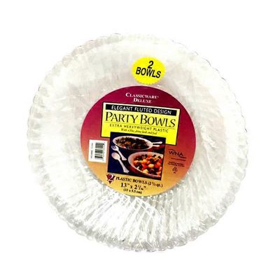 Classicware Deluxe Elegant Fluted Design Extra Heavy Weigh Plastic Bowls