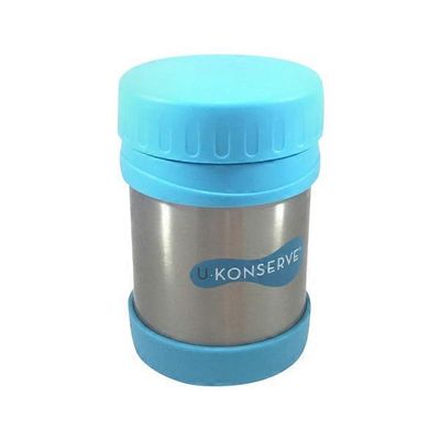 U-Konserve 12 Ounce Insulated Food Jar - Stainless & Sky - 3-1/2" D x 5-1/4" H