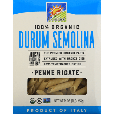 bionaturae Penne Rigate, Durum Semolina, 100% Organic