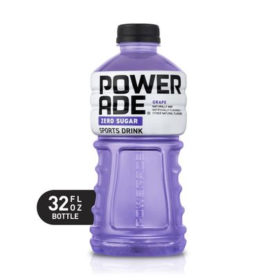 Powerade Sugar Grape, Ion4 Electrolyte Enhanced Fruit Flavored Sugar Calorie Sports Drink W/ Vitamins B3, B6, And B12, Replenish Sodium, Calcium, Potassium, Magnesium