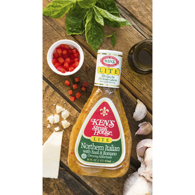 Ken's Steak House Dressing & Marinade, Northern Italian with Basil & Romano, Lite
