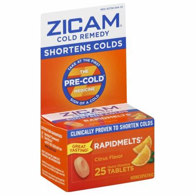 Zicam Zinc Cold Remedy Rapidmelts Quick-Dissolve Tablets Citrus Flavor 25Ct