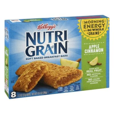 Kellogg's Nutri-Grain Soft Baked Breakfast Bars, Made with Real Fruit and Whole Grains, Kids Snacks, Apple Cinnamon