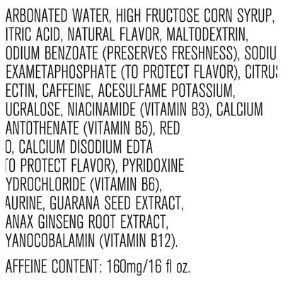 Amp Energy Drink, Tropical Punch Flavor