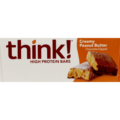 Think Thin High Protein Bars, Creamy Peanut Butter, Chocolate Dipped