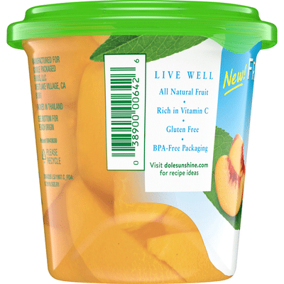 Dole Peach Slices in 100% Fruit Juice, Yellow Cling, Fridge Pack