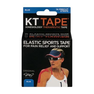 KT Tape Kinesiology Therapeutic Tape Precut Strips Blue - 14 CT