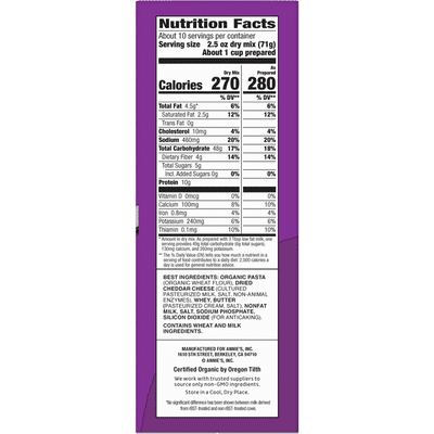 Annie's Macaroni & Cheese, Shells & White Cheddar, 4 Pack