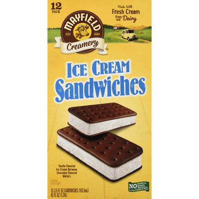 Mayfield Ice Cream Sandwiches Chocolate 12 Pack 12 Each Instacart