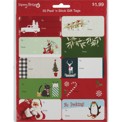 Merry Brite Peel & Stick Holiday Gift Tags