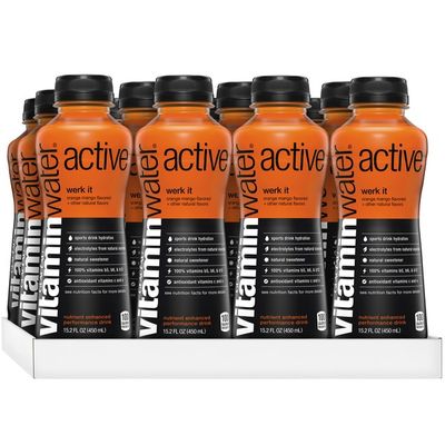 vitaminwater active orange mango sports drinks w/ antioxidants and electrolytes