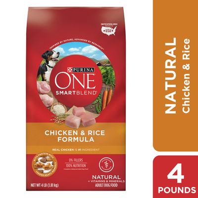 Purina ONE Natural Dry Dog Food, SmartBlend Chicken & Rice Formula