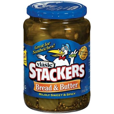 Vlasic Stackers Mildly Sweet Bread Butter Pickles 24 Fl Oz Delivery Or Pickup Near Me Instacart