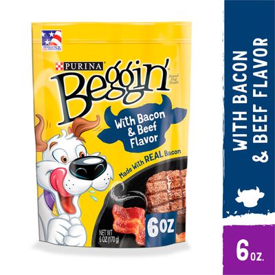 Purina Beggin' Strips Real Meat Dog Treats, Bacon & Beef Flavors