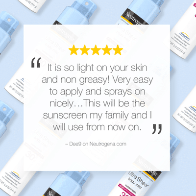 Neutrogena® Ultra Sheer Body Mist Sunscreen Spray Broad Spectrum SPF 30
