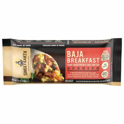 Sweet Earth Baja Breakfast Burrito Frozen Burrito with Plant Based Bacon