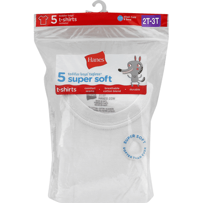 Hanes T-Shirts, Toddler Boys, Super Soft, 2T-3T
