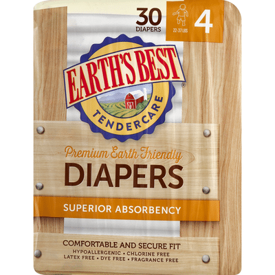 Earth's Best Diapers, Premium Earth Friendly, 4 (22-37 lbs)