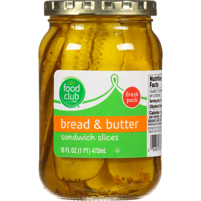 Food Club Pickles Sandwich Slices Bread Butter 16 Fl Oz Delivery Or Pickup Near Me Instacart