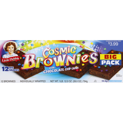 Little Debbie Brownies, Cosmic, with Chocolate Chip Candy, Big Pack