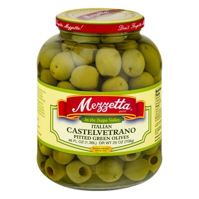 Mezzetta Pitted Green Olives Italian Castelvetrano