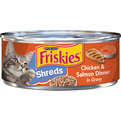 Friskies Gravy Wet Cat Food, Shreds Chicken & Salmon Dinner in Gravy