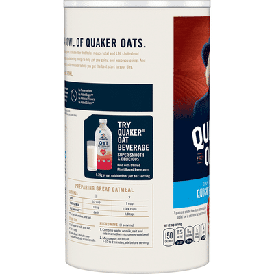 Quaker Oats Oats, 100% Whole Grain, Quick 1-Minute