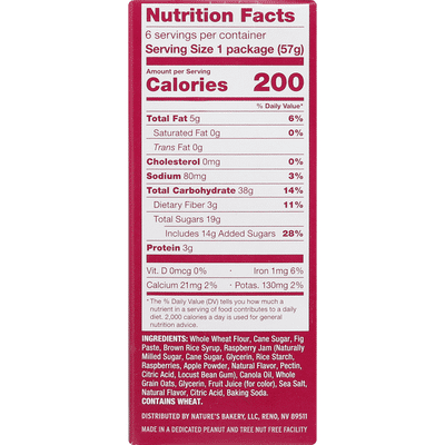 Nature's Bakery Whole Wheat Raspberry Fig Bar