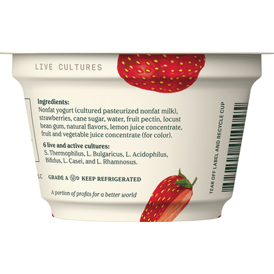Chobani Yogurt, Greek, Non-Fat, Strawberry on the Bottom