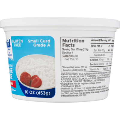Lactaid Cottage Cheese, Small Curd, 1% Milkfat, Lactose Free, Lowfat