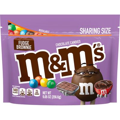 M&M's Fudge Brownie Sharing Size Chocolate Candy Stand Up