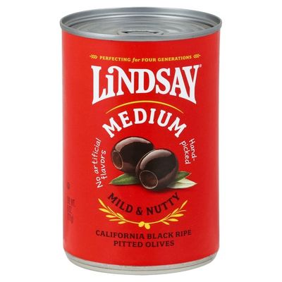 Lindsay Ripe Pitted Olives, Mild & Nutty, Black, Medium