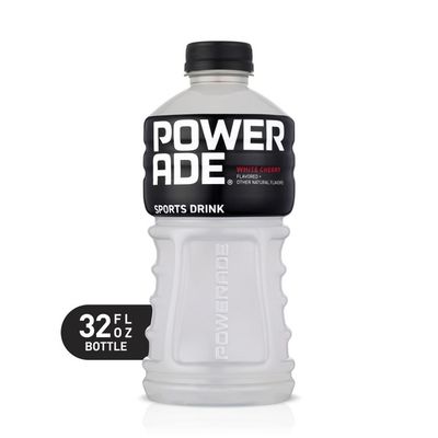 Powerade White Cherry, Ion4 Electrolyte Enhanced Fruit Flavored Sports Drink W/ Vitamins B3, B6, And B12, Replenish Sodium, Calcium, Potassium, Magnesium