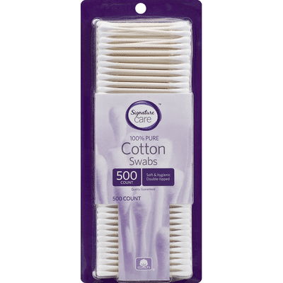 Signature Home Cotton Swabs, 100% Pure, Double-Tipped