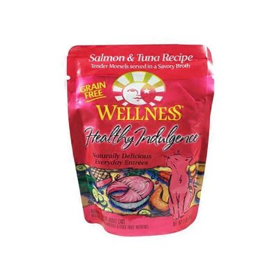 Wellness Salmon & Tuna Recipe Grain Free Healthy Indulgence Natural Food for Cats