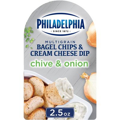 Philadelphia Multigrain Bagel Chips & Chive & Onion Cream Cheese Dip Snack
