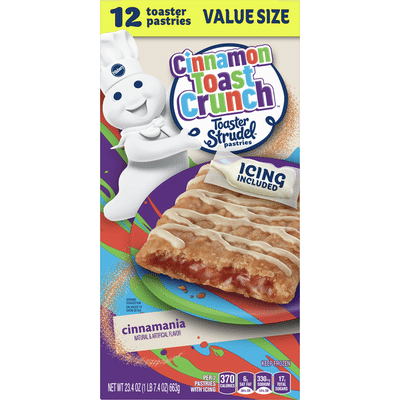 Pillsbury Toaster Strudel, Cinnamon Toast Crunch, Frozen Pastries, 12 Count