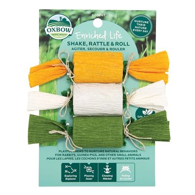 Oxbow Enriched Life Shake Rattle & Roll Toy for Small Animals