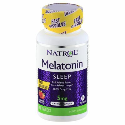Natrol Melatonin, Sleep, Extra Strength, 5 mg, Tablets, Strawberry
