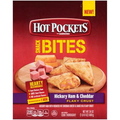 Hot Pockets Frozen Snack - Hickory Ham & Cheddar Flaky Crust Snack Bites