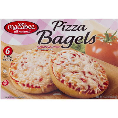 Macabee Pizza Bagels Mozzarella Cheese - 6 CT