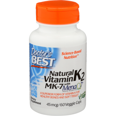Doctor’s Best Vitamin K2 MK-7, with MenaQ7, Natural, 45 mcg, Veggie Caps