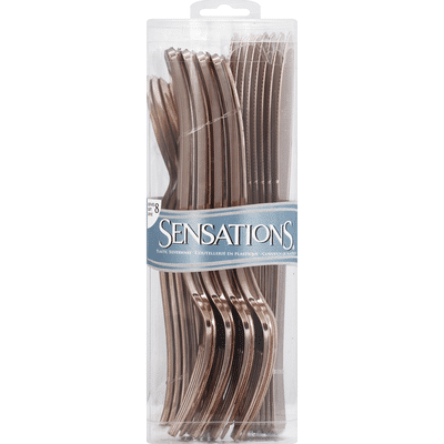 Sensations Silverware, Plastic, Rose-Gold Assorted Cutlery