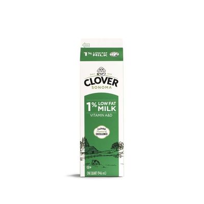 Clover Sonoma Conventional Lowfat 1% Milk Quart