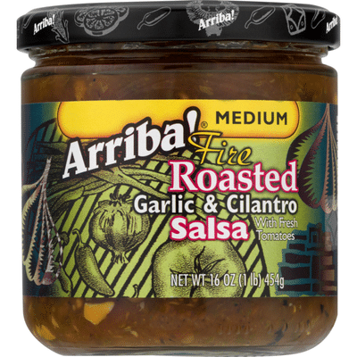 Arriba Salsa Fire Roasted Garlic Cilantro Medium 16 Oz Instacart