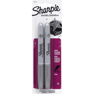 Sharpie Permanent Markers, Metallic, Fine, Silver