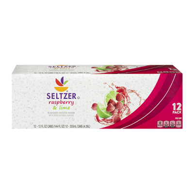 SB Seltzer Water, Raspberry Lime, 12 Pack