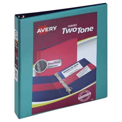 Avery Binder, Durable, Two Tone, Clear Cover, 1 Inch