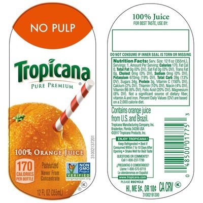 tropicana 12 oz orange juice