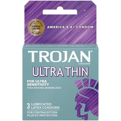 Trojan Ultra Thin Lubricated Condoms 3 Count Pack Of 3 1n Instacart